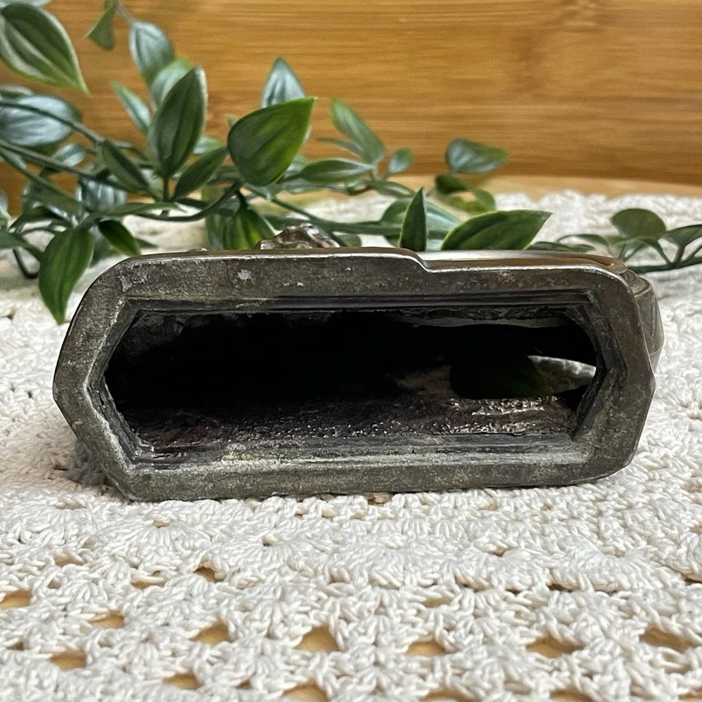 Vtg Art Deco Scottie Dog Picture Frame Cast Metal Antique Scottish Terrier Desk